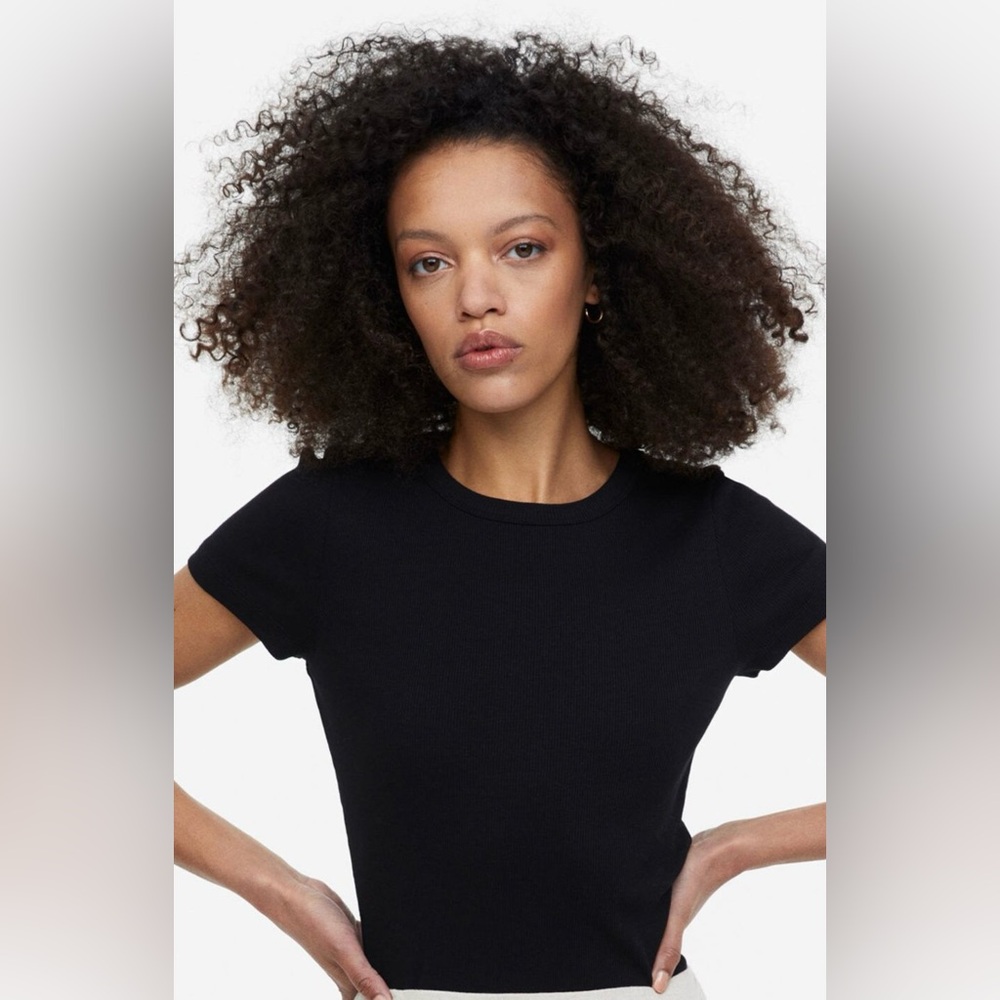H&M Ribbed Modal-Blend T-shirt